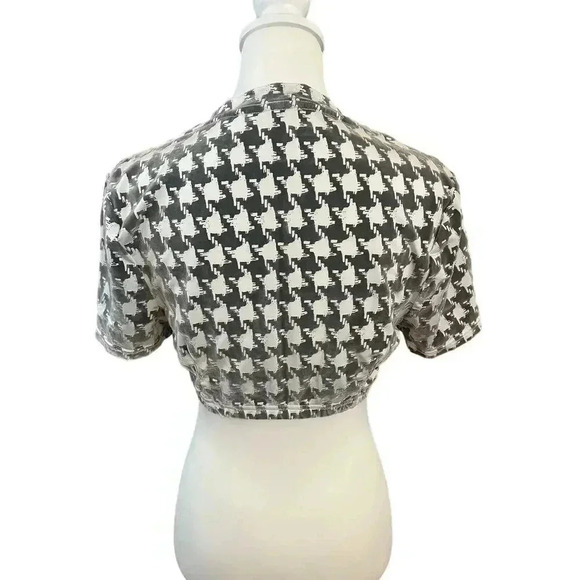 shane justin crop top velvet houndstooth size xl - Picture 7 of 8